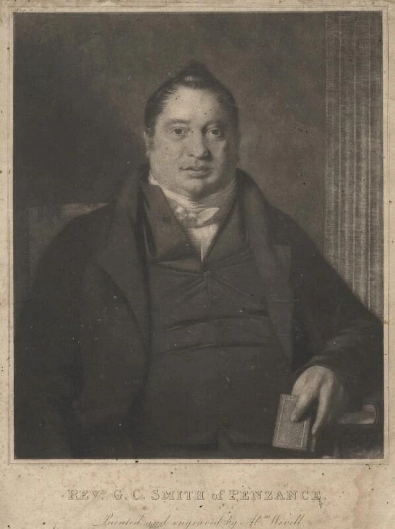 Mezzotint of Rev. G.C. Smith of Penzance by Abraham Wivell, 1819, from the National Portrait Gallery
