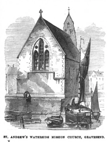 Engraving of St Andrew's Waterside Mission Church